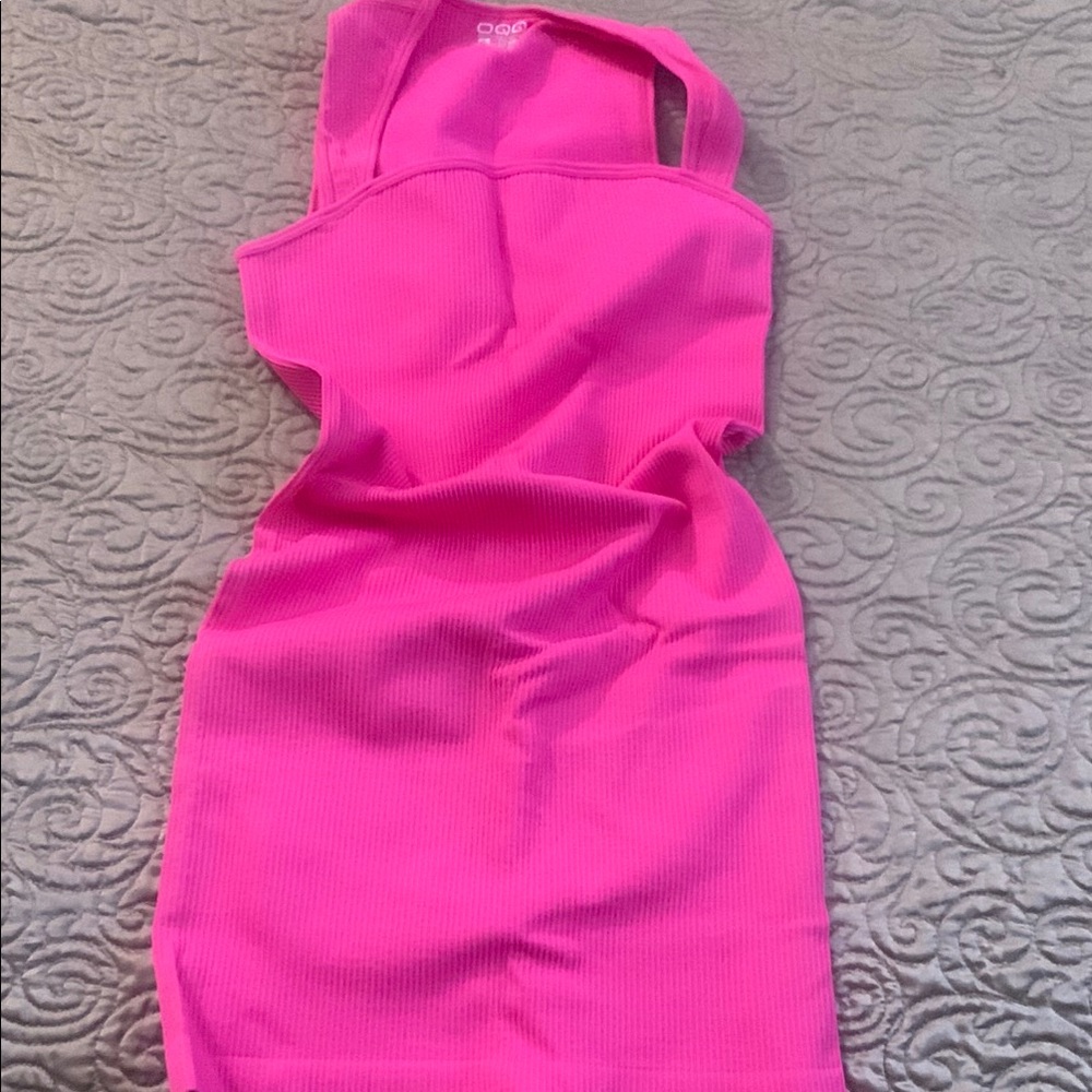 OQQ Pink body con dress
